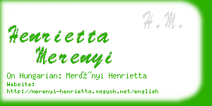 henrietta merenyi business card